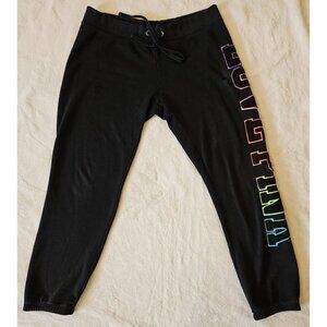 Victorias Secret PINK RAINBOW GRAPHIC SKINNY Jogger Sweatpants Pants Size Small